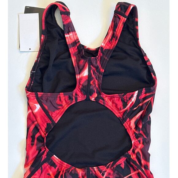 TYR Women's Durafast Lite Maxfit Swimsuit Electro Red Sz 32 /M Colorful Athletic - Picture 5 of 8